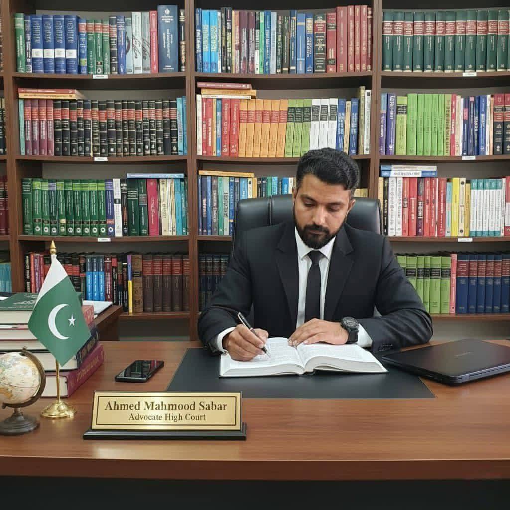 Ahmed Mahmood Sabar at his desk in his Lahore office